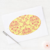 Boter en veenbes Damask Ovale Sticker (Envelop)