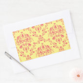 Boter en veenbes Damask Rechthoekige Sticker (Envelop)
