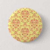 Boter en veenbes Damask Ronde Button 5,7 Cm (Voorkant)