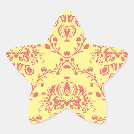 Boter en veenbes Damask Ster Sticker (Voorkant)