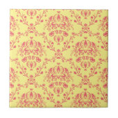 Boter en veenbes Damask Tegeltje (Voorkant)