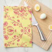 Boter en veenbes Damask Theedoek (Quarter Fold)