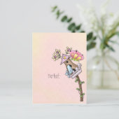 Boter- en vogelbijeenkomst in het vogelhuis briefkaart (Staand voorkant)