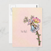 Boter- en vogelbijeenkomst in het vogelhuis briefkaart (Voorkant / Achterkant)