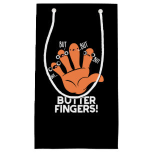 Boter Fingers Funny Anatomy Pun Dark BG Klein Cadeauzakje