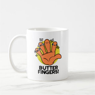 Boter Fingers Funny Anatomy Pun Koffiemok