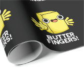 Boter Fingers Funny Butter Food Pun Dark BG Cadeaupapier (Rol Hoek)
