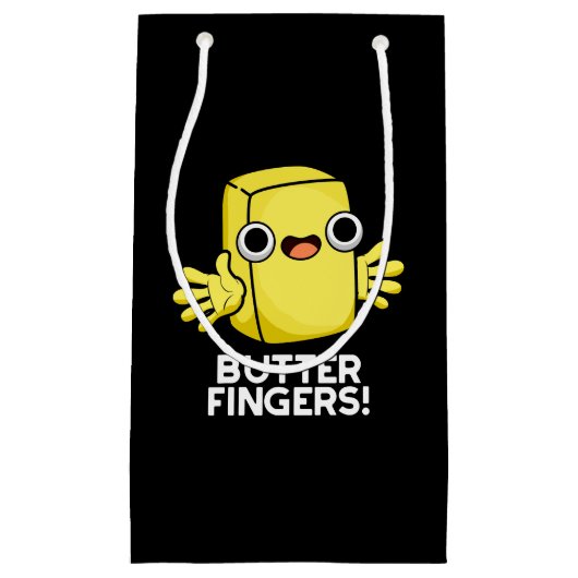 Boter Fingers Funny Butter Food Pun Dark BG Klein Cadeauzakje (Voorkant)