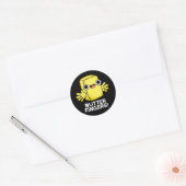 Boter Fingers Funny Butter Food Pun Dark BG Ronde Sticker (Envelop)