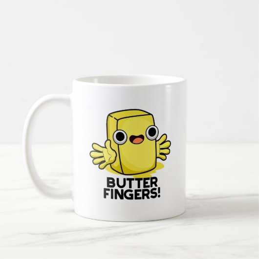 Boter Fingers Funny Butter Food Pun Koffiemok (Links)