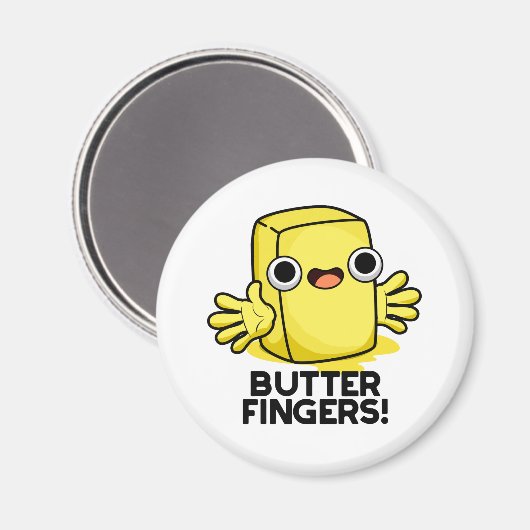 Boter Fingers Funny Butter Food Pun Magneet (Voorkant / Achterkant)