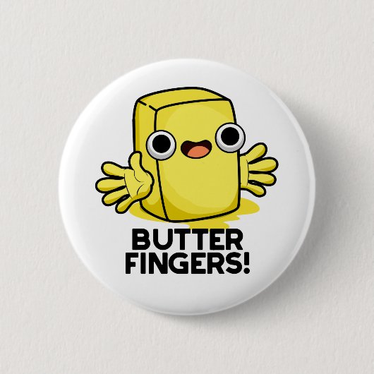 Boter Fingers Funny Butter Food Pun Ronde Button 5,7 Cm (Voorkant)