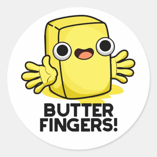 Boter Fingers Funny Butter Food Pun Ronde Sticker (Voorkant)