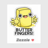 Boter Fingers Funny Butter Food Pun Sticker (Vel)