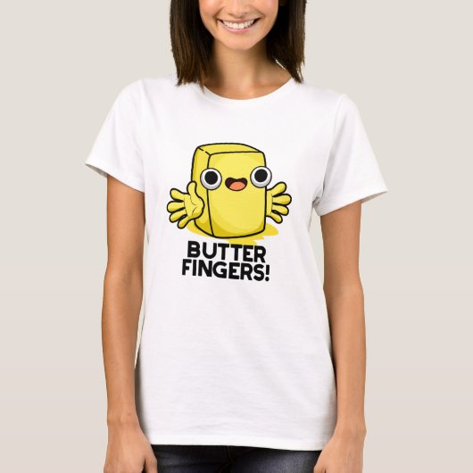 Boter Fingers Funny Butter Food Pun T-shirt (Voorkant)
