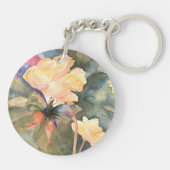 Boter/Floral Acrylische Sleutelhanger (dubbelzijdi (Achterkant)