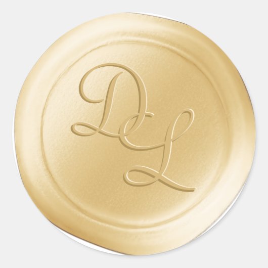 Boter Geel 2 Letter Monogram Wax Seal Stickers (Voorkant)