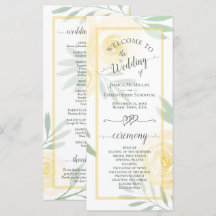 Boter Geel Aquarel Rozen Elegante Trouwfeest