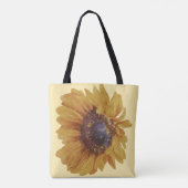 Boter Geel aquarel Zonnebloem Naam Tote Bag (Achterkant)