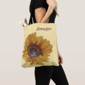 Boter Geel aquarel Zonnebloem Naam Tote Bag (Dichtbij)