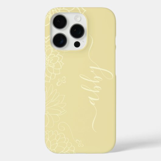 Boter Geel Bloemen Script iPhone / iPad case (Achterkant)