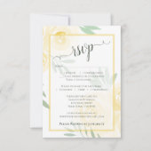 Boter Geel Boho Chic Waterverfrozen Bruiloft RSVP Kaartje (Voorkant)