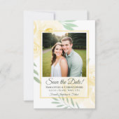 Boter Geel Boho Waterverfrozen Foto Bruiloft Save The Date (Voorkant)