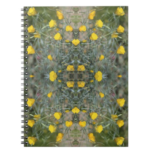 Boter Geel Californische Klaproos Patroon Notitieb Notitieboek (Voorkant)
