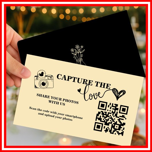 Boter Geel Capture The Love QR Code Huwelijk Informatiekaartje