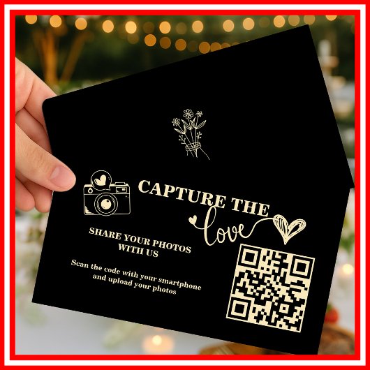 Boter Geel Capture The Love QR Code Huwelijk Informatiekaartje