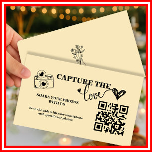 Boter Geel Capture The Love QR Code Huwelijk Informatiekaartje