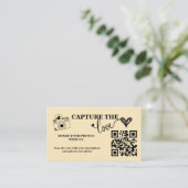Boter Geel Capture The Love QR Code Huwelijk Informatiekaartje (Staand voorkant)