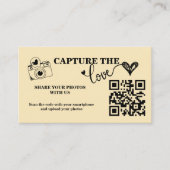 Boter Geel Capture The Love QR Code Huwelijk Informatiekaartje (Voorkant)