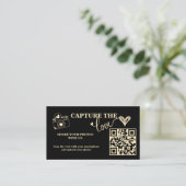 Boter Geel Capture The Love QR Code Huwelijk Informatiekaartje (Staand voorkant)