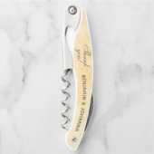 Boter Geel Custom Wedding Bedankt Favorieten Kurkentrekker (Voorkant)