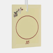 Boter Geel & Diep Rode Bloem Foto Kerstmis Glas Ornament (Voorkant Rechts)