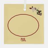 Boter Geel & Diep Rode Bloem Foto Kerstmis Glas Ornament (Achterkant)