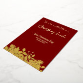 Boter Geel & Diep Rood Bloemen Vrolijk Kerstfeest Folie Uitnodiging (Gedraaid)