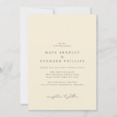 Boter Geel | Eenvoudige elegante bruiloft Kaart (Voorkant)