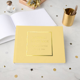 Boter Geel Eenvoudige Gestileerde Lettertype Huwel Gastenboek