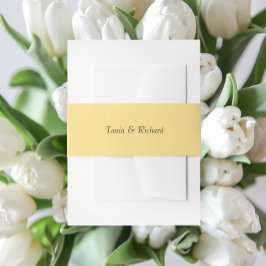 Boter Geel Eenvoudige Gestileerde Naam Trouwen Uitnodigingen Wikkel