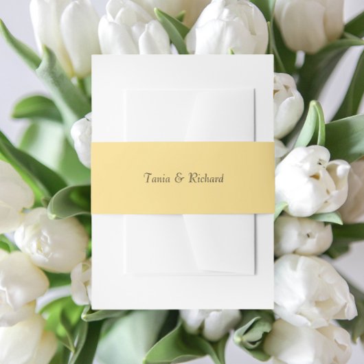 Boter Geel Eenvoudige Gestileerde Naam Trouwen Uitnodigingen Wikkel