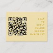 Boter Geel Eenvoudige Huwelijk QR Code RSVP Informatiekaartje (Voorkant)