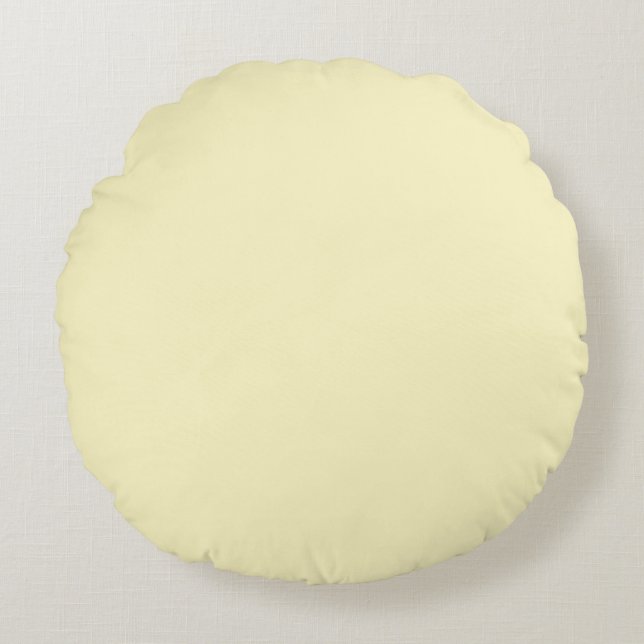 Boter Geel Effen Kleur Rond Kussen (Voorkant)