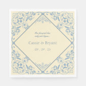 Boter Geel Elegant Regency Era Formele bruiloft Servet (Voorkant)