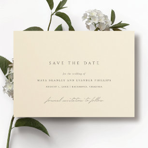 Boter Geel   Elegante Minimalistische Trouw Save The Date