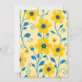 Boter Geel en Blauw Bloemen-Bachelorette Party Kaart (Achterkant)
