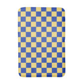 Boter geel en blauw geruit bordpatroon badmat (Voorkant Verticaal)