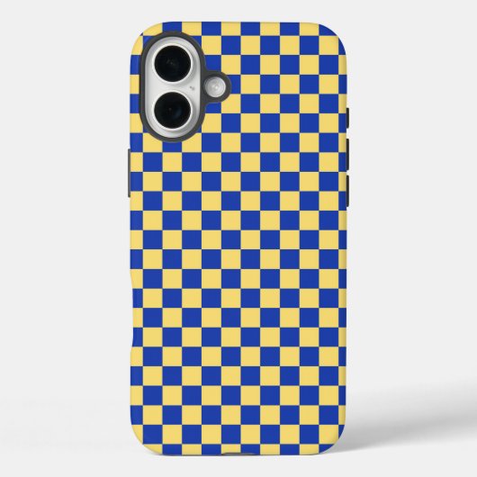 Boter geel en blauw geruit bordpatroon Case-Mate iPhone case (Achterkant)
