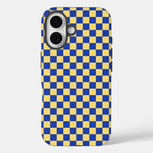 Boter geel en blauw geruit bordpatroon Case-Mate iPhone case (Achterkant)